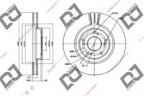 DJ PARTS BD1351 гальмівний диск