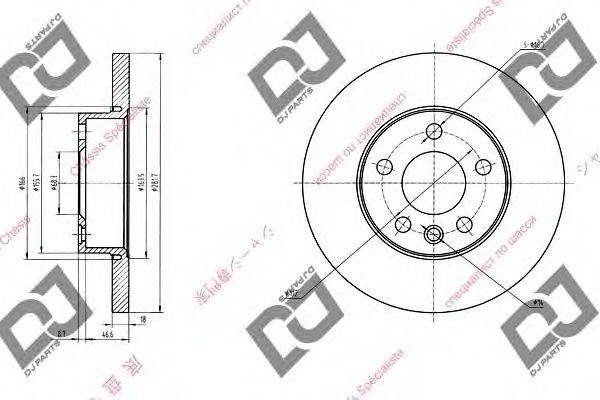 DJ PARTS BD1502 гальмівний диск