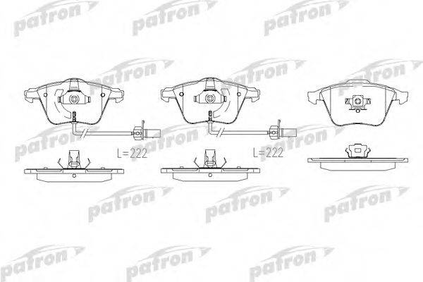 PATRON PBP1765 Комплект гальмівних колодок, дискове гальмо