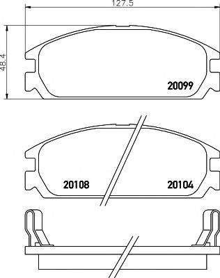 HELLA PAGID 20104 Комплект гальмівних колодок, дискове гальмо