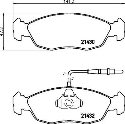 HELLA PAGID 21430 Комплект гальмівних колодок, дискове гальмо