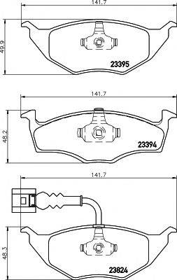 HELLA PAGID 23824 Комплект гальмівних колодок, дискове гальмо