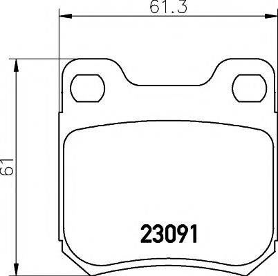 HELLA PAGID 23091 Комплект гальмівних колодок, дискове гальмо