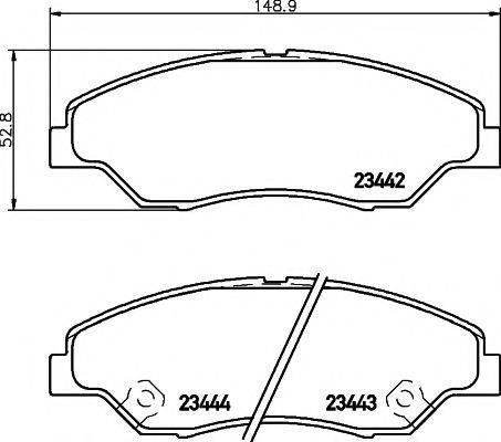 HELLA PAGID 23443 Комплект гальмівних колодок, дискове гальмо