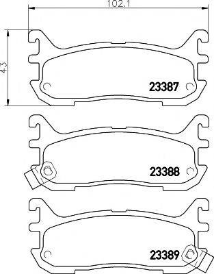 HELLA PAGID 23388 Комплект гальмівних колодок, дискове гальмо