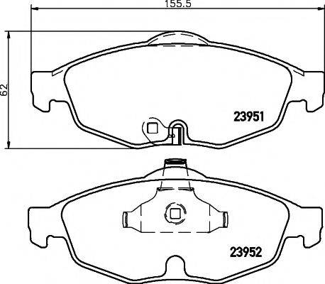 HELLA PAGID 23951 Комплект гальмівних колодок, дискове гальмо