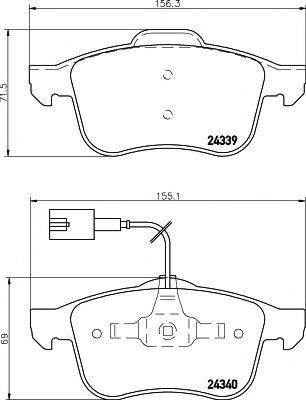 HELLA PAGID 24340 Комплект гальмівних колодок, дискове гальмо