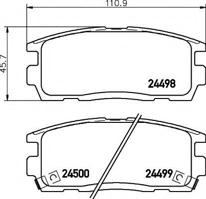 HELLA PAGID 24498 Комплект гальмівних колодок, дискове гальмо