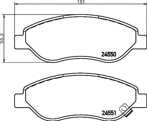 HELLA PAGID 24550 Комплект гальмівних колодок, дискове гальмо