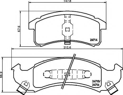 HELLA PAGID 24715 Комплект гальмівних колодок, дискове гальмо