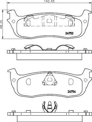 HELLA PAGID 24754 Комплект гальмівних колодок, дискове гальмо