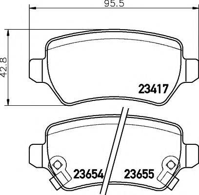 HELLA PAGID 23655 Комплект гальмівних колодок, дискове гальмо