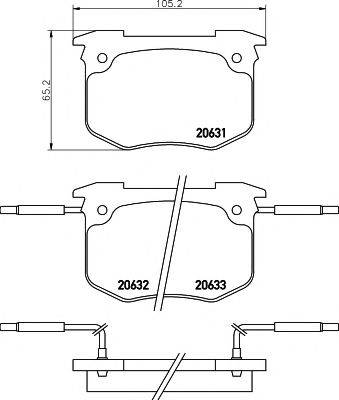 HELLA PAGID 20632 Комплект гальмівних колодок, дискове гальмо