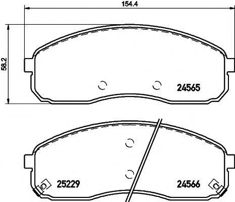 HELLA PAGID 25229 Комплект гальмівних колодок, дискове гальмо