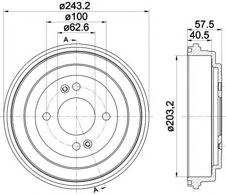 HELLA PAGID 61362 Гальмівний барабан