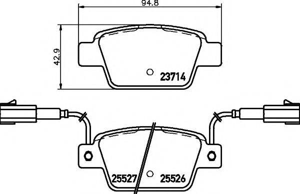 HELLA PAGID 25526 Комплект гальмівних колодок, дискове гальмо