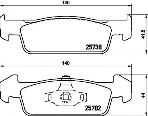 HELLA PAGID 25702 Комплект гальмівних колодок, дискове гальмо