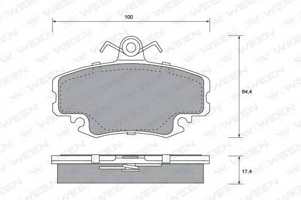 WEEN 21404 Комплект гальмівних колодок, дискове гальмо