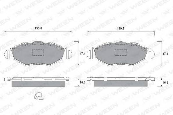 WEEN 23205 Комплект гальмівних колодок, дискове гальмо