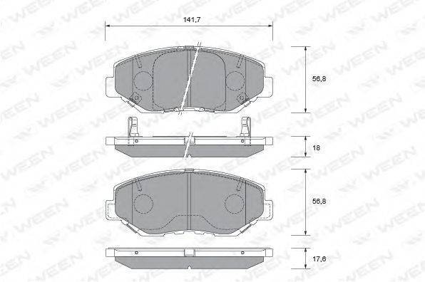 WEEN 23869 Комплект гальмівних колодок, дискове гальмо