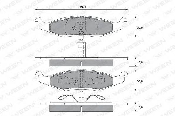 WEEN 23740 Комплект гальмівних колодок, дискове гальмо