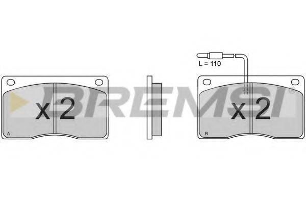 BREMSI 21110 Комплект гальмівних колодок, дискове гальмо
