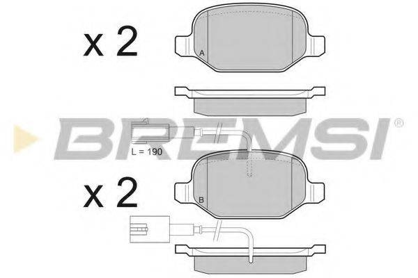 BREMSI BP3490 Комплект гальмівних колодок, дискове гальмо