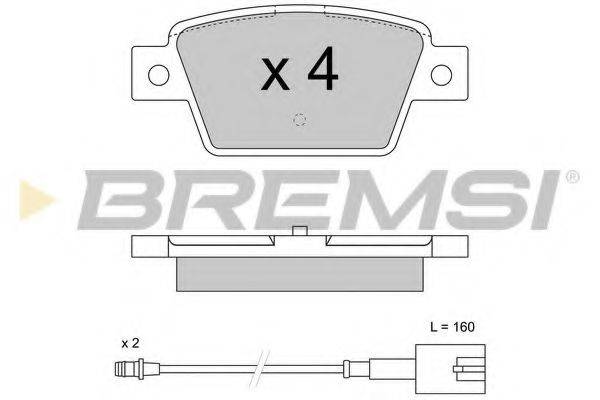 BREMSI 25526 Комплект гальмівних колодок, дискове гальмо