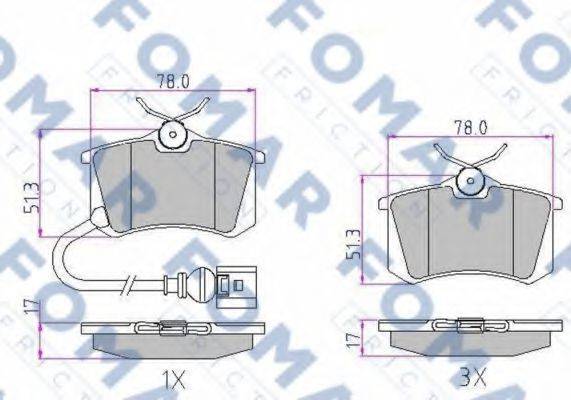 FOMAR FRICTION FO920181 Комплект гальмівних колодок, дискове гальмо