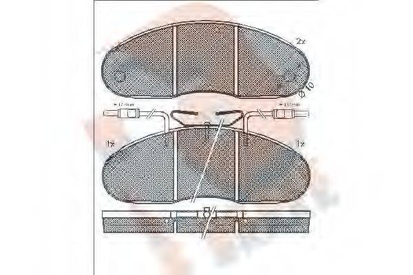 R BRAKE 20982 Комплект гальмівних колодок, дискове гальмо