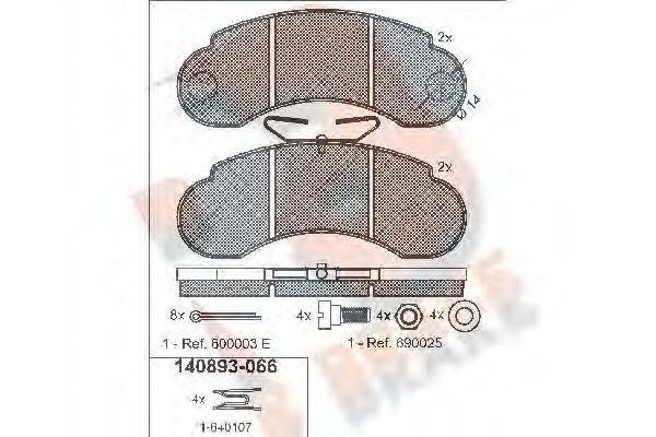 R BRAKE 21573 Комплект гальмівних колодок, дискове гальмо