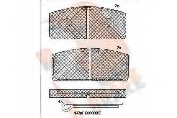 R BRAKE 20018 Комплект гальмівних колодок, дискове гальмо