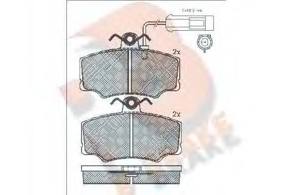 R BRAKE 20332 Комплект гальмівних колодок, дискове гальмо