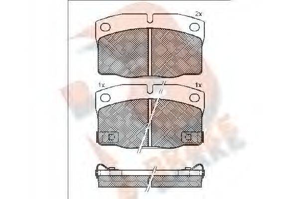 R BRAKE 21059 Комплект гальмівних колодок, дискове гальмо