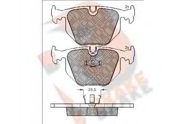 R BRAKE 21283 Комплект гальмівних колодок, дискове гальмо