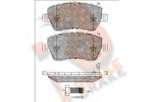 R BRAKE 24403 Комплект гальмівних колодок, дискове гальмо