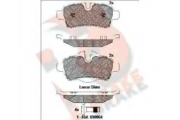 R BRAKE 24290 Комплект гальмівних колодок, дискове гальмо