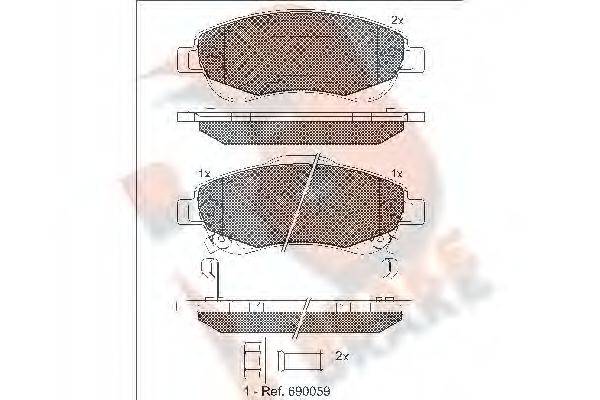 R BRAKE 24638 Комплект гальмівних колодок, дискове гальмо