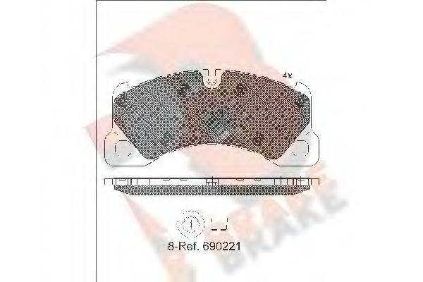 R BRAKE 22148 Комплект гальмівних колодок, дискове гальмо