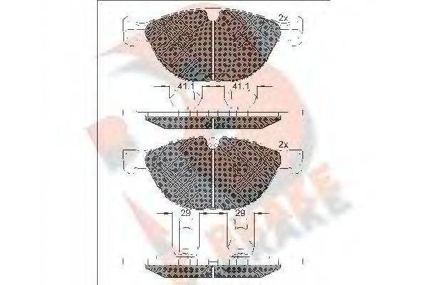 R BRAKE 24328 Комплект гальмівних колодок, дискове гальмо