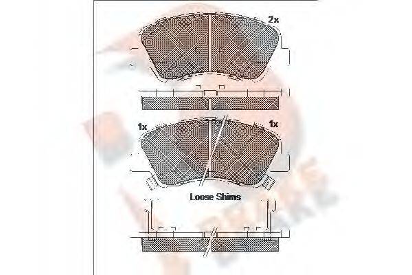 R BRAKE 25348 Комплект гальмівних колодок, дискове гальмо