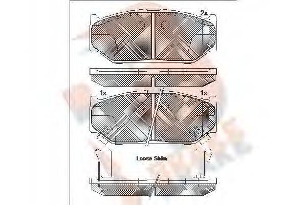 R BRAKE 23962 Комплект гальмівних колодок, дискове гальмо