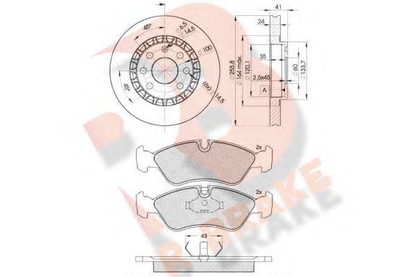 R BRAKE 21190 Комплект гальм, дисковий гальмівний механізм