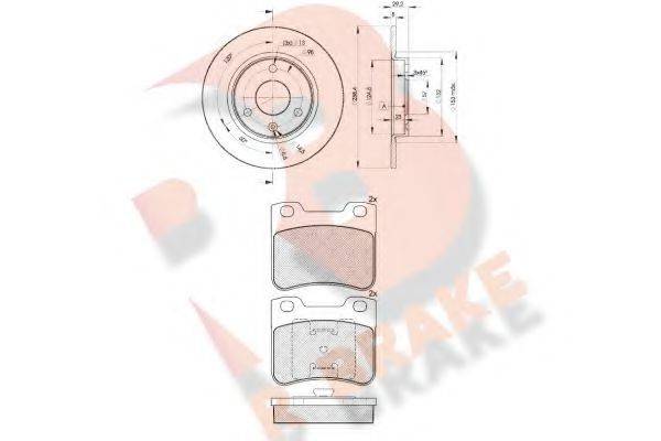 R BRAKE 21857 Комплект гальм, дисковий гальмівний механізм