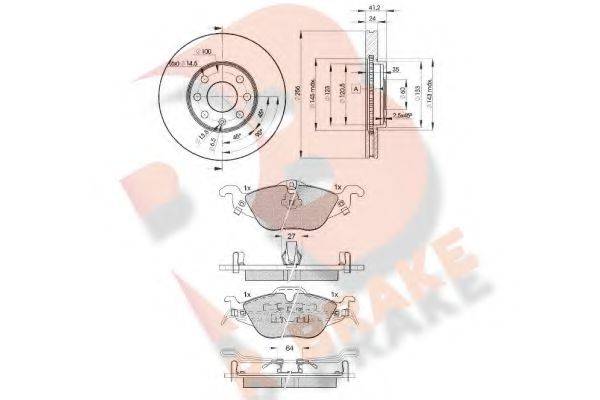 R BRAKE 23063 Комплект гальм, дисковий гальмівний механізм