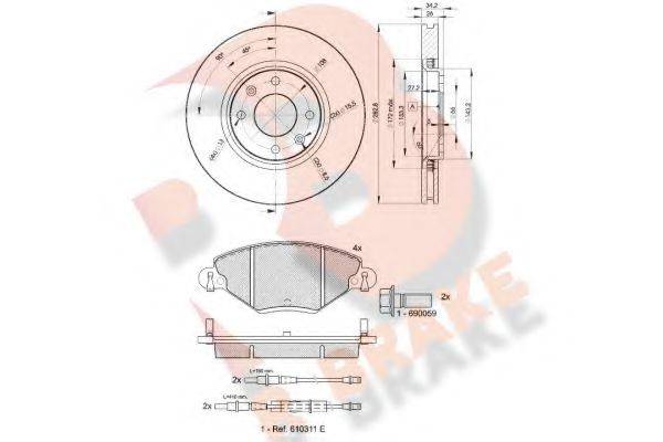 R BRAKE 23277 Комплект гальм, дисковий гальмівний механізм