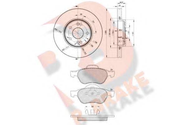 R BRAKE 23215 Комплект гальм, дисковий гальмівний механізм