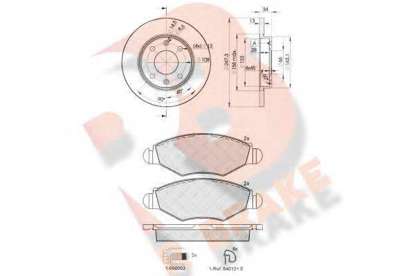 R BRAKE 23597 Комплект гальм, дисковий гальмівний механізм