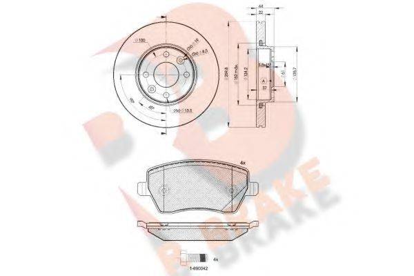 R BRAKE 23973 Комплект гальм, дисковий гальмівний механізм
