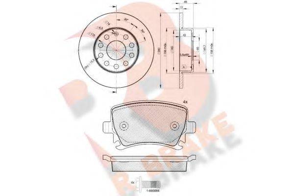 R BRAKE 23914 Комплект гальм, дисковий гальмівний механізм